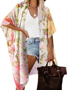 Women's floral Kimono/Swimsuit Coverup